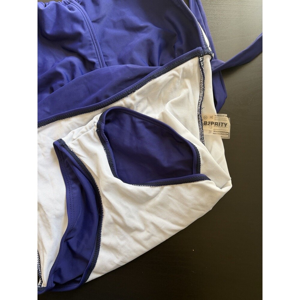 B2prity Cobalt Blue Slimming Halter One Piece Swimsuit Size Small NWOT Tummy - Picture 3 of 4